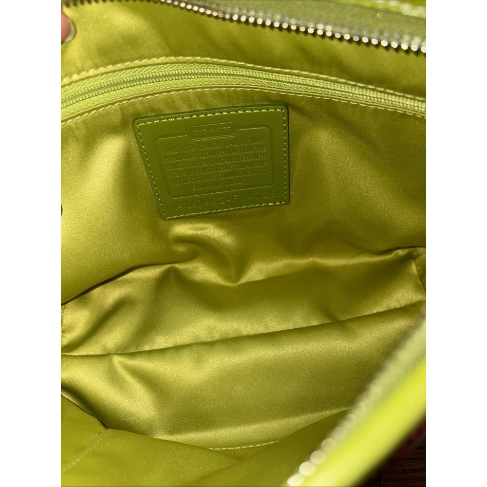 Coach Bleecker Daisy Patchwork Demi Bag F14725 Pink Green Striped Vintage Y2K - Picture 11 of 12